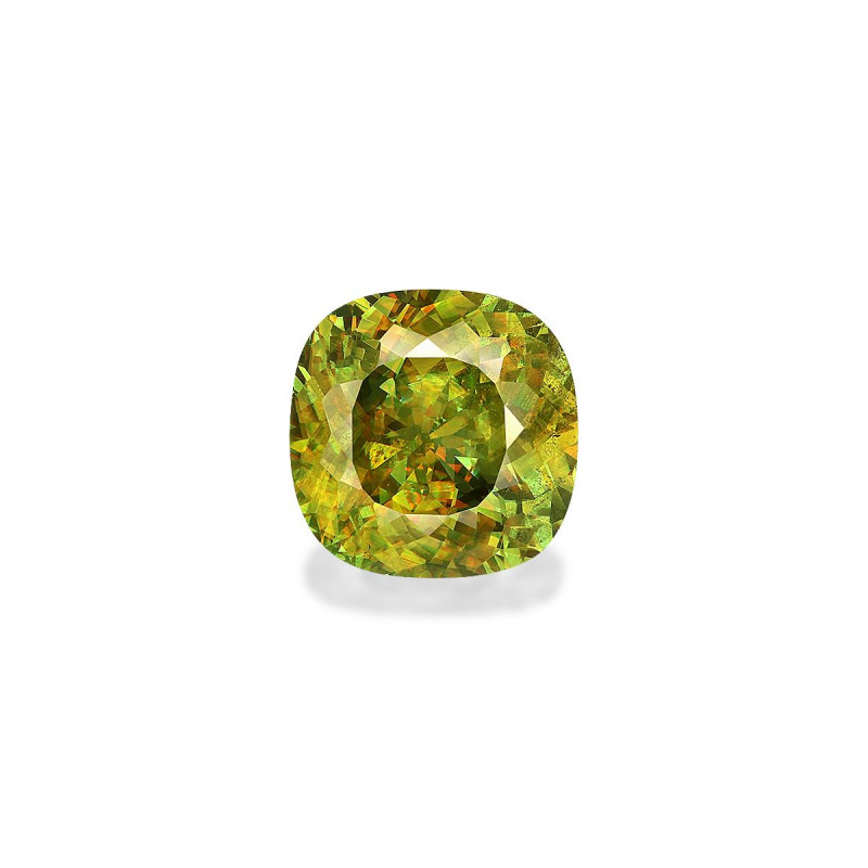 CUSHION-cut Sphene Lime Green 7.86 carats