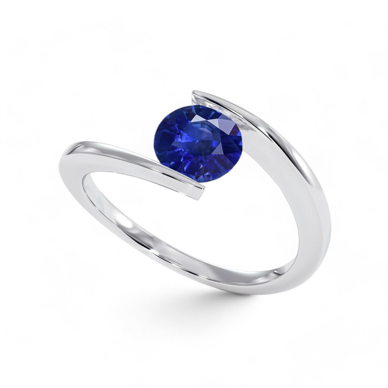 Bague Solitaire Eternal Saphir naturel