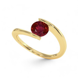 Eternal Solit&auml;rring mit nat&uuml;rlichem Rubin aus 18K Gold