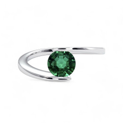 Solitaire ring Eternal – 18K goud en natuurlijke smaragd