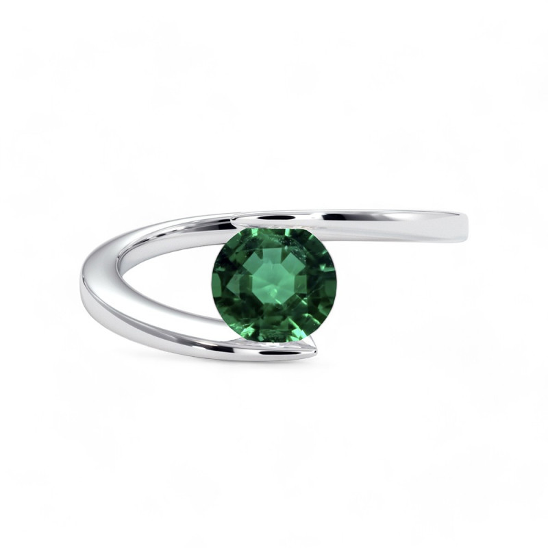 Anillo Solitario Eterno de Esmeralda Natural