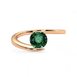 Solitaire ring Eternal &ndash; 18K goud en natuurlijke smaragd