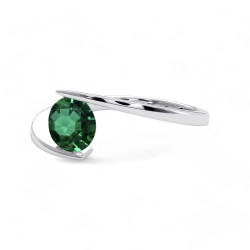 Solitaire ring Eternal – 18K goud en natuurlijke smaragd