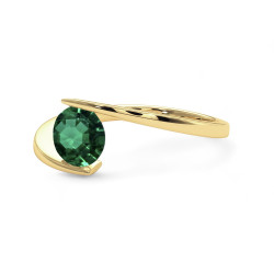 Solitaire ring Eternal – 18K goud en natuurlijke smaragd