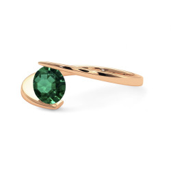 Solitaire ring Eternal &ndash; 18K goud en natuurlijke smaragd