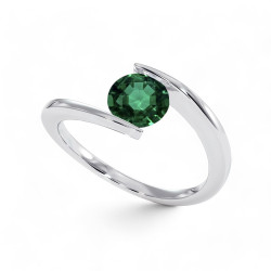 Solitaire ring Eternal – 18K goud en natuurlijke smaragd