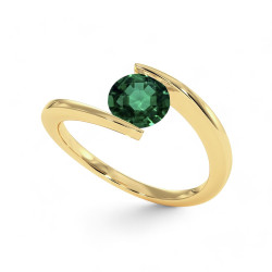 Solitaire ring Eternal – 18K goud en natuurlijke smaragd