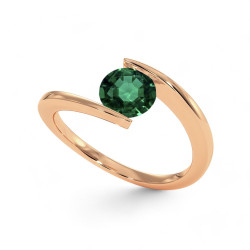 Solitaire ring Eternal &ndash; 18K goud en natuurlijke smaragd