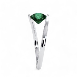 Solitaire ring Eternal – 18K goud en natuurlijke smaragd