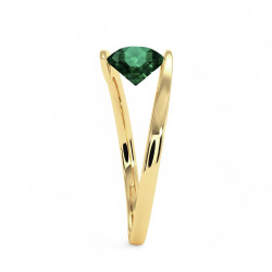 Solitaire ring Eternal – 18K goud en natuurlijke smaragd