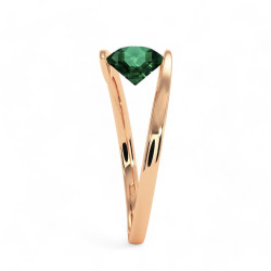 Solitaire ring Eternal &ndash; 18K goud en natuurlijke smaragd