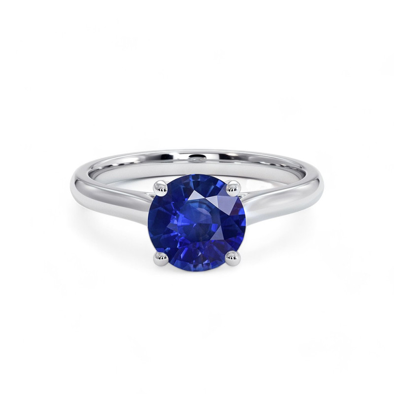 Solitaire Ring Promesse Natuurlijke Saffier