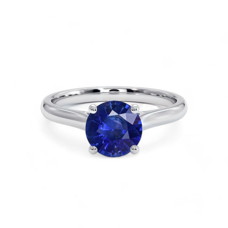 Solitaire Ring Promesse Natuurlijke Saffier