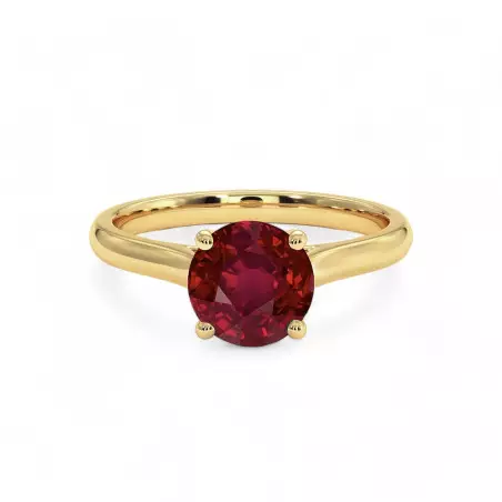 Round Solitaire Promesse Ring - Natural Ruby