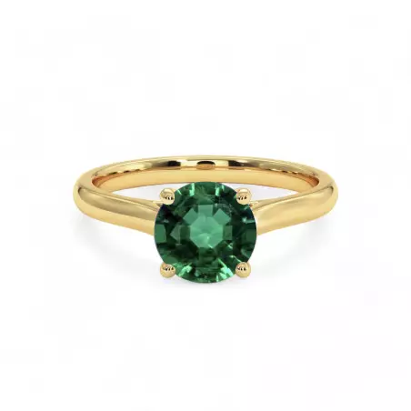 Round Emerald Solitaire Promesse Ring | Celinni