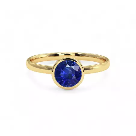 Chloe Solitaire Ring with Natural Sapphire