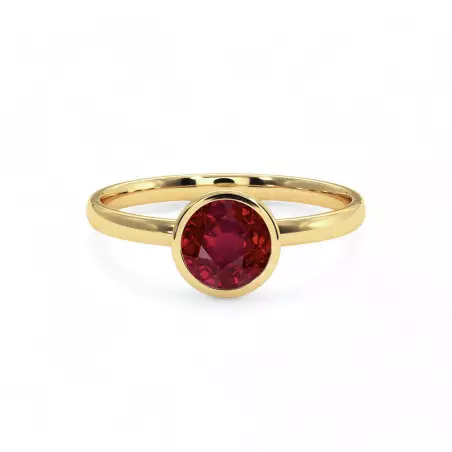 Chloe Solitaire Ring with Natural Ruby
