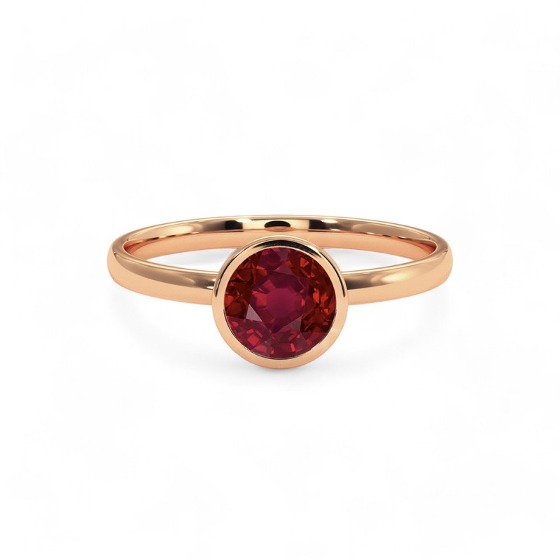 Celinni خاتم سوليتير كلوي مع ياقوت طبيعي – سوليتير