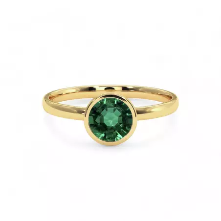 Chloe Solitaire Ring with Natural Emerald