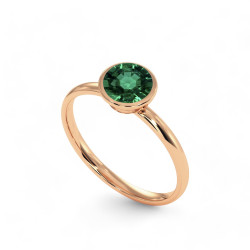 Celinni خاتم سوليتير كلوي مع زمرد طبيعي – سوليتير
