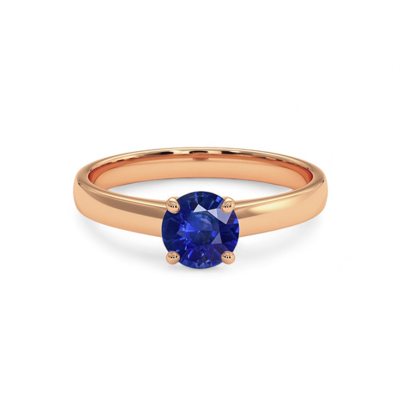 Bague Solitaire Saphir bleu naturel Ylana - Or 18K et Saphir