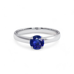 Bague Solitaire Saphir bleu naturel Ylana - Or 18K et Saphir