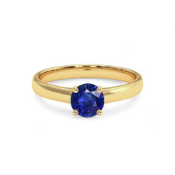 Bague Solitaire Saphir bleu naturel Ylana - Or 18K et Saphir