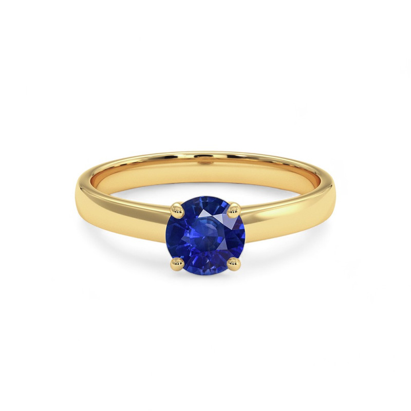 Bague Solitaire Saphir bleu naturel Ylana - Or 18K et Saphir