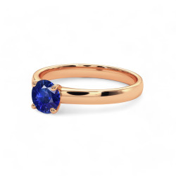 Bague Solitaire Saphir bleu naturel Ylana - Or 18K et Saphir