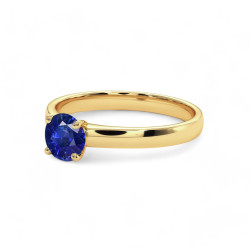 Bague Solitaire Saphir bleu naturel Ylana - Or 18K et Saphir