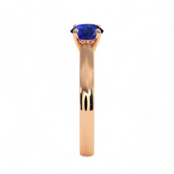 Bague Solitaire Saphir bleu naturel Ylana - Or 18K et Saphir