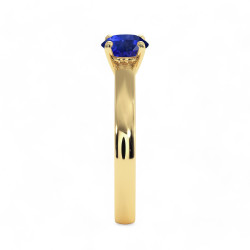 Bague Solitaire Saphir bleu naturel Ylana - Or 18K et Saphir