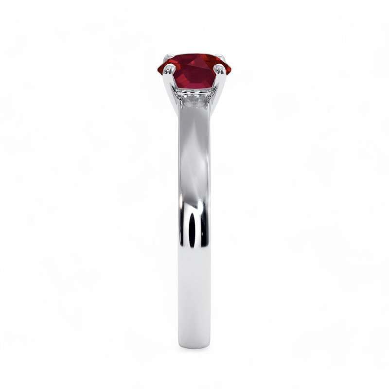 Bague En Argent 925 Cristal Rubis - Solitaire Sertie Pour Femme, Tailles 50 à 60 (neuf Avec étiquettes)