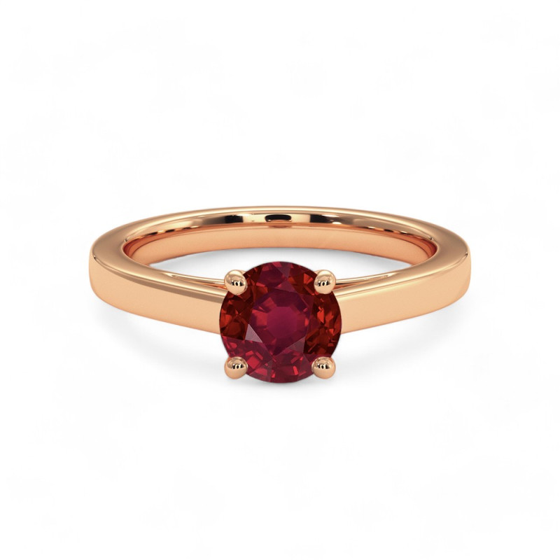 Celinni - مع الياقوت الأحمر Rose de ma vie خاتم سوليتير