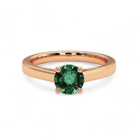 خاتم سوليتير Rose de ma Vie مع الزمرد