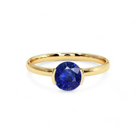 Bague Solitaire Reine saphir naturel