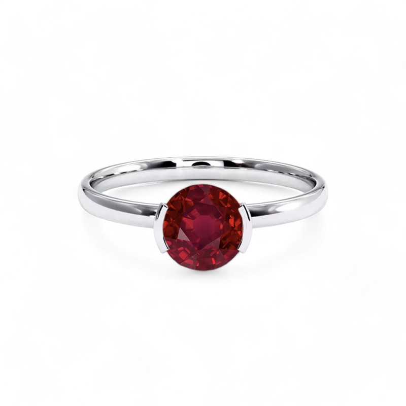Solitaire Ring Reine met natuurlijke robijn