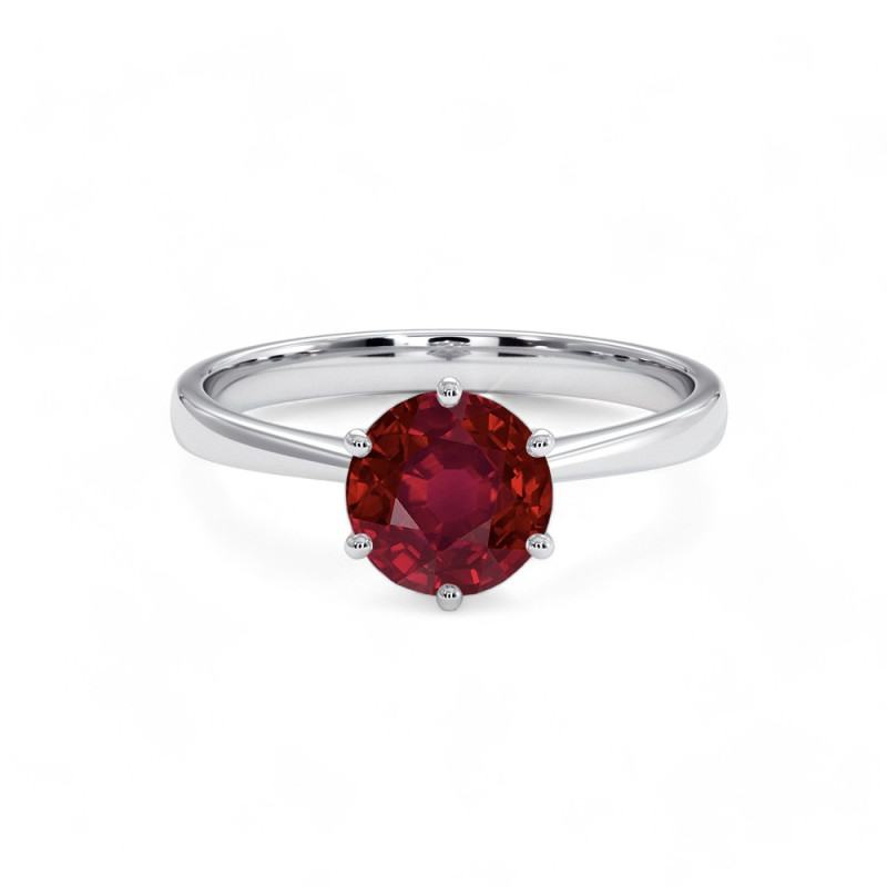 Celinni 1968 Solitaire Ring with Natural Ruby
