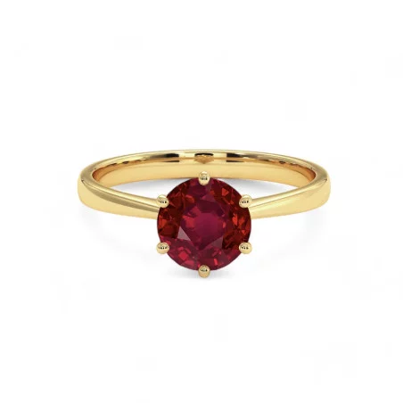 Celinni 1968 Solitaire Ring with Natural Ruby