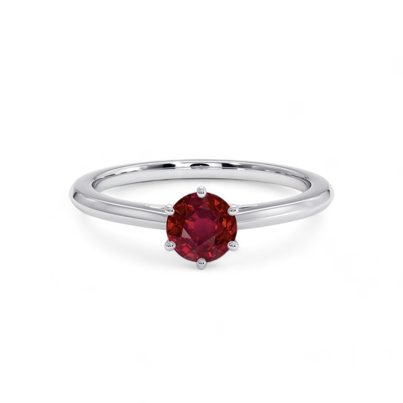 Anna Solitaire Ring Natural Ruby