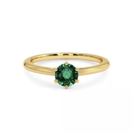 Anna Solitaire Ring with Natural Emerald