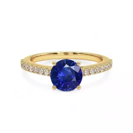 Elle Round Solitaire Natural Sapphire