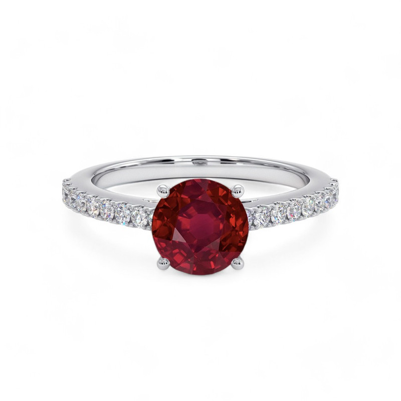 Solitaire Rond Elle natuurlijke robijn