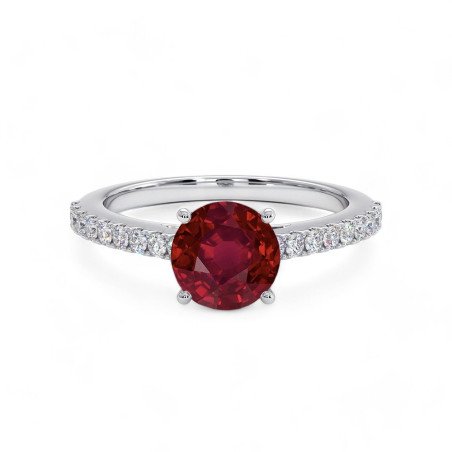 Solitaire Rond Elle natuurlijke robijn