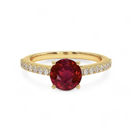 Elle Round Solitaire Natural Ruby