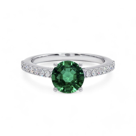Solitaire Rond Elle natuurlijke smaragd