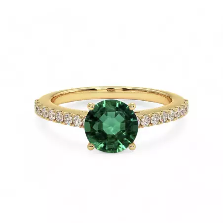 Solitaire Rond Elle Natural Emerald