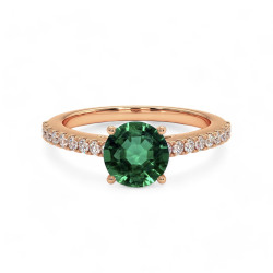 خاتم سوليتير "Elle" دائري بزمرّد طبيعي – خواتم الأحجار الكريمة