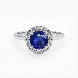 Destin&eacute;e Solit&auml;r mit nat&uuml;rlichem blauem Saphir &ndash; 18K Gold