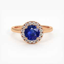 Destin&eacute;e Solit&auml;r mit nat&uuml;rlichem blauem Saphir &ndash; 18K Gold